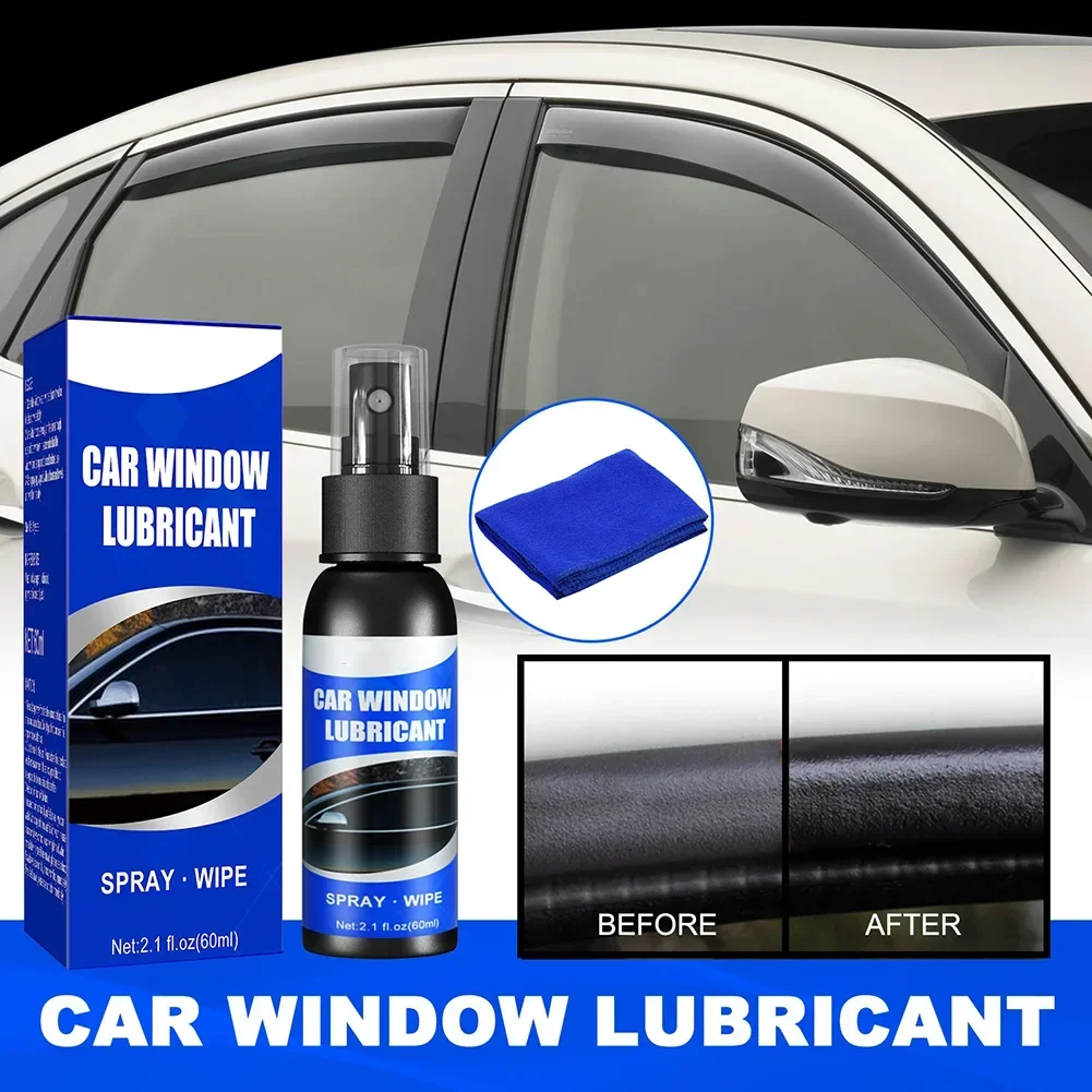 Car Lubricant 60ml Car Lubricant Window Door Rubber Strip Softening Spray Anti-rust Eliminates Noise Maintenance Window Lubricant Agent
