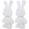 2 Pcs White Diy Bunny Piggy Bank Cartoon Rabbit Coin Storage Home Decor Kids Toys Vinyl Figurine Cute Unfinished Money Box 1