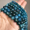 1 Strand Natural Blue Apatite Stone Beads 4/6/8/10/12mm Round Gem Bead for DIY Bracelet Charms Jewelry Making Beaded Wholesale 2