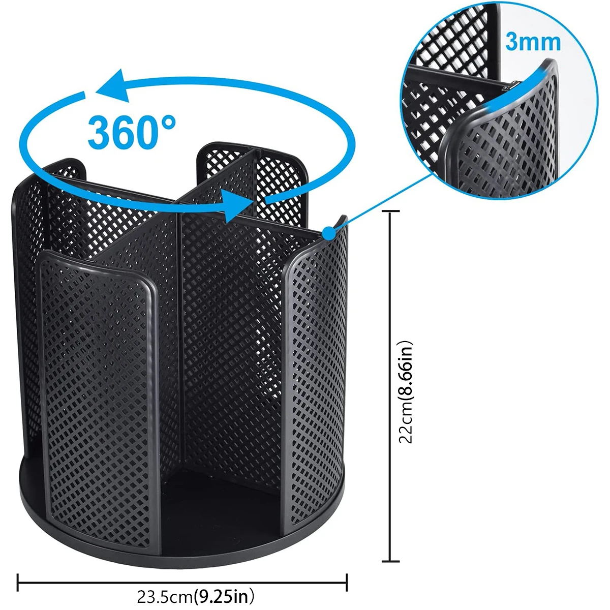 Porte-Gobelet De Bureau Rotatif 360° - Support Tasse, Bouteille, Casque - Clip Table Sans Perçage, Détachable - 7