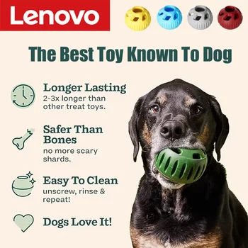 Lenovo Pet Silicone Feeding Ball Pet Food-Dispensing Toy Ball Teething Chew Toy Snack Toy Pet Supplies Slow-Feed Ball Dog Toy 1