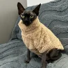 Pet Cat Sweater Home Fur Autumn and Winter Warm Solid Color Soft Arctic Velvet Skincare Suitable for Devonshire Cats, Hairless C 4