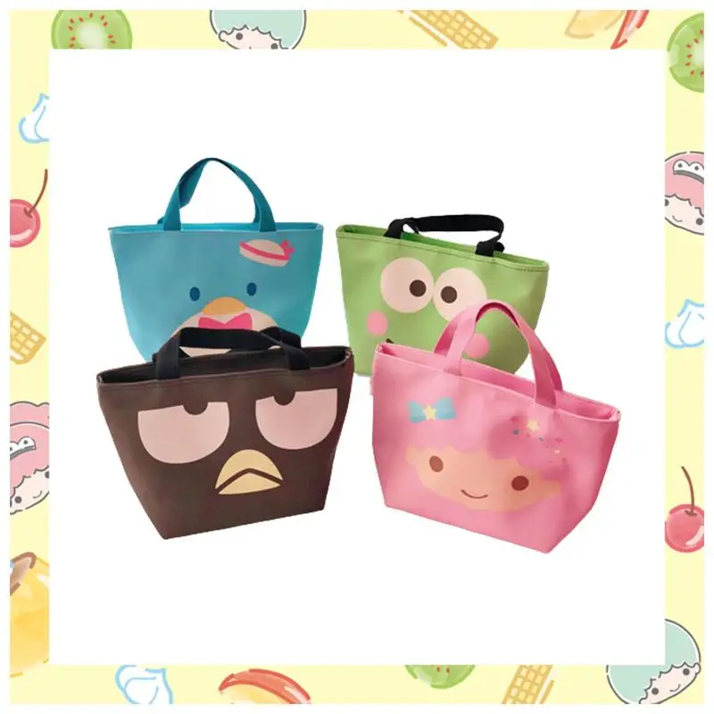Sanrio Hello Kitty Keroppi Bad Badtz Maru Cartoon Lunch Box Bag Student Work Bento Bag Girl Hand Bag Keep Cold Insulation Bags