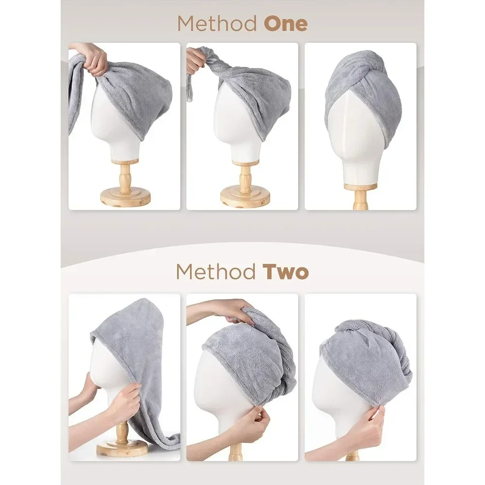 Dry hair cap super absorbent quick-drying thickened hair washing tie bath cap wiping head towel 70*25 cm 3 colors Mixed