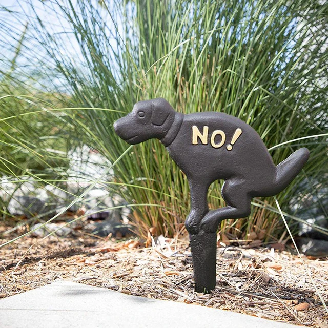 1 Db Öntöttvas Jelzőtábla Kerti Földdugó Kártya Udvar Nincs Kutya' Figyelmeztető Fű Dekoráció Kültéri Távolság Karbantartás Kiskutya Sturdy Pagan - Image 4