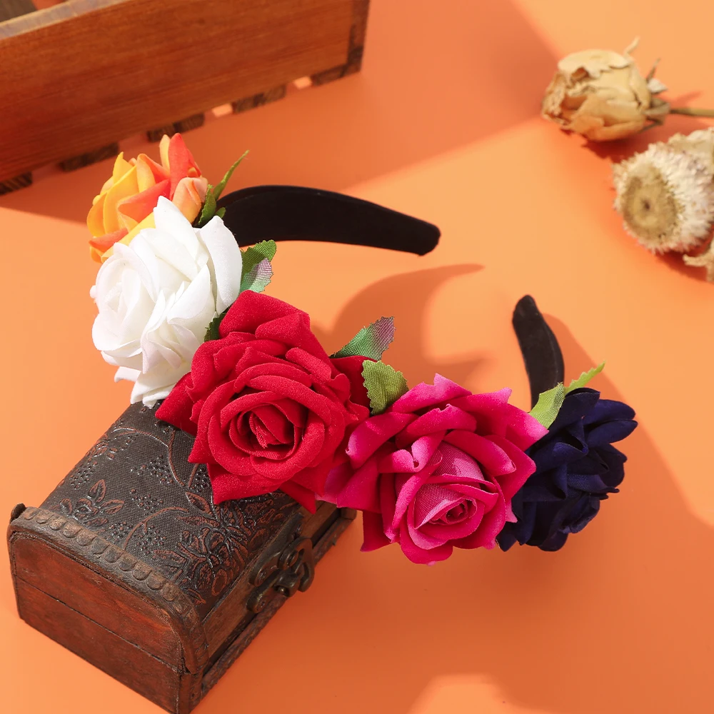 Pieces - Halloween - Cerchietto in pizzo con fiori multicolore