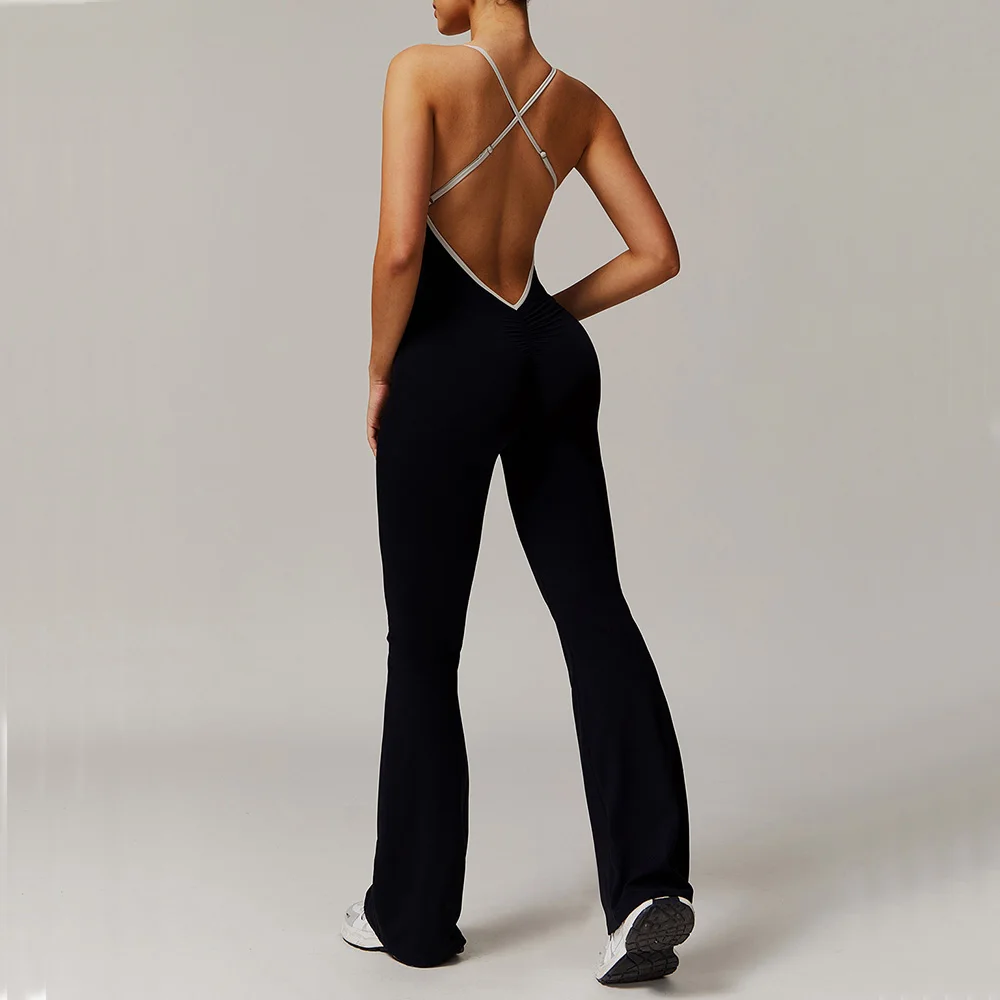 Workout Jumpsuit Sports Overalls Women One Rompers Gym Clothing Running Fitness Suits Training Gym Tracksuit Sportswear Yoga Set 4