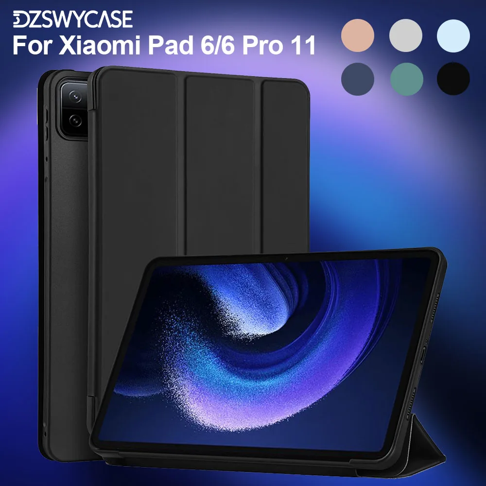 Funda para Xiaomi Pad 6 (11-pulgadas, 2023), para Mi Pad 6 Pro (11-pulgadas, 2023) Funda trasera rígida con soporte delgado y apagado automático