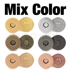 Set of 10 Magnetic Snap Fasteners for Handbags and Wallets - Craft Accessory Buckles (12 Sets Mix 6 Colors)