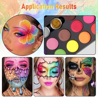 Kit de peinture pour le visage et le corps en 20 couleurs avec paillettes, pinceaux, pochoirs, palette de maquillage lavable à base d'eau pour enfants et adultes, fête, cosplay 6