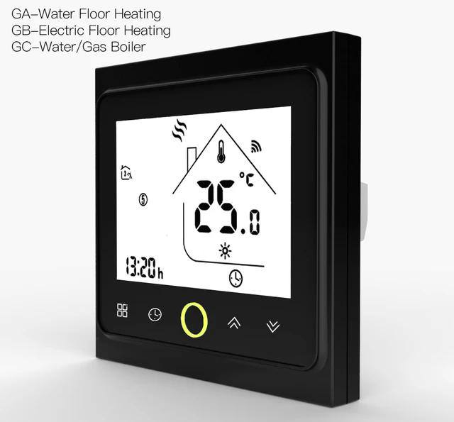 WiFi Smart Thermostat Temperature Controller for Water/Electric floor Heating Water/Gas Boiler Works with Alexa Google Home Black