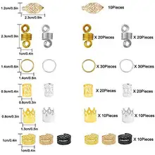  200pcs Hair Braid Dreadlock Beads Cuffs Clips Braid Spiral Braid Hair Extension for Accessories Hot Sales Hair Ring Mixing 