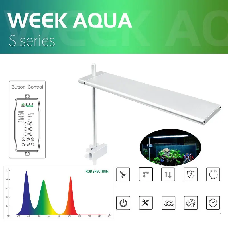Week Aqua Aquarium LED Lamp S Series WRGB Small Light Lighting ADA