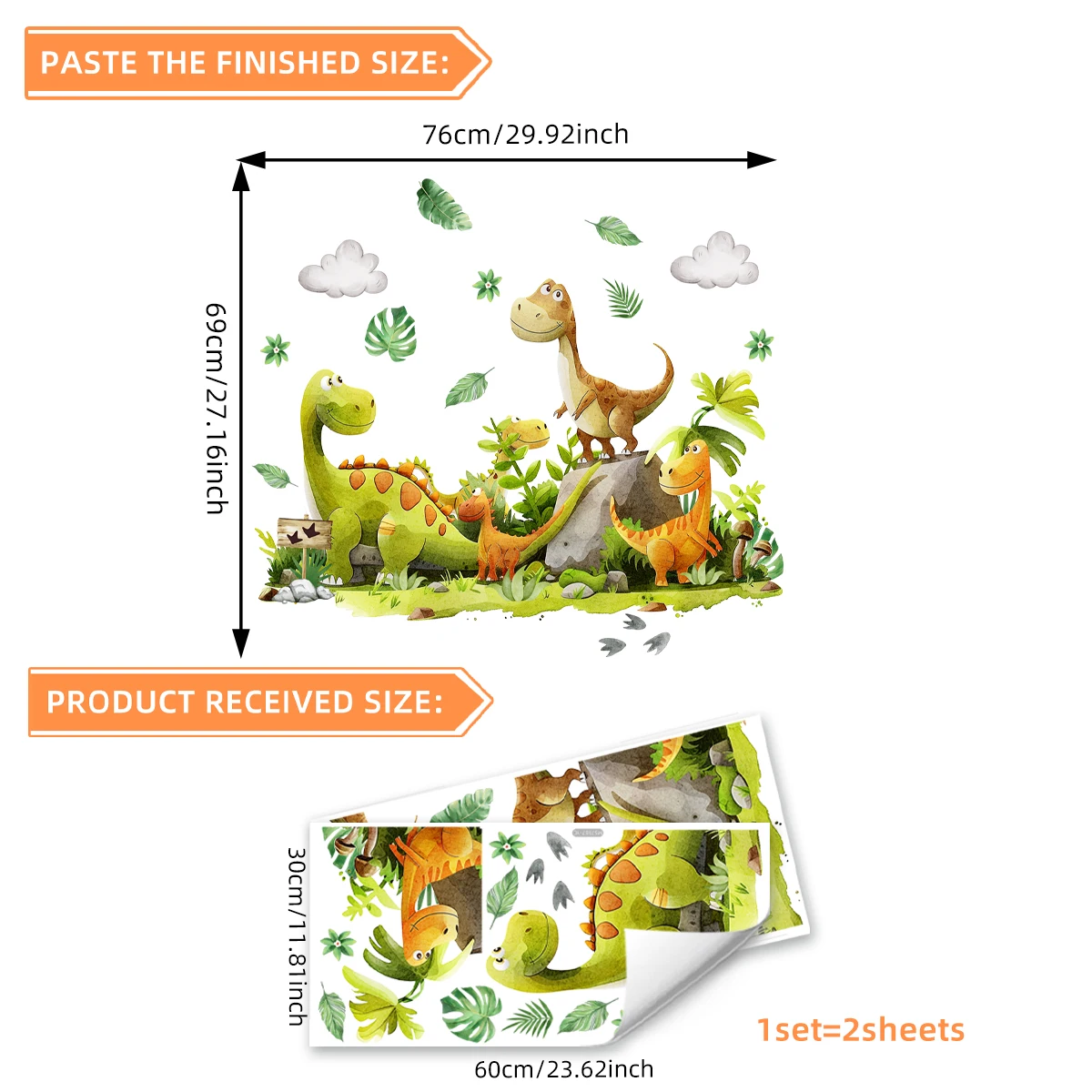 Dinosaur Wall Decals Stickers For Living Room Dining Room Kitchen wall stickers,wall sticker