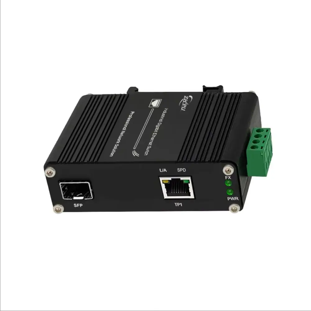 Zhpuostd Industrial Gigabit PoE++ Media Converter (60W) – 100/1000Base ...