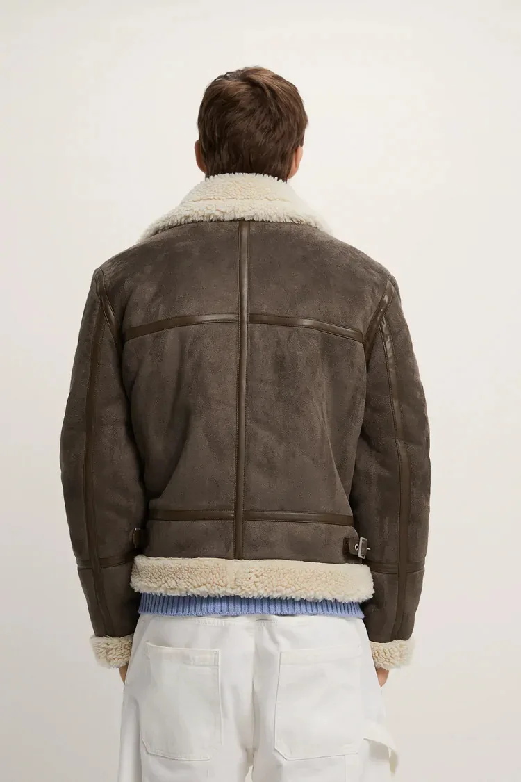 Winter fashion trend, handsome windproof and warm men's lapel suede jacket jacket jacket