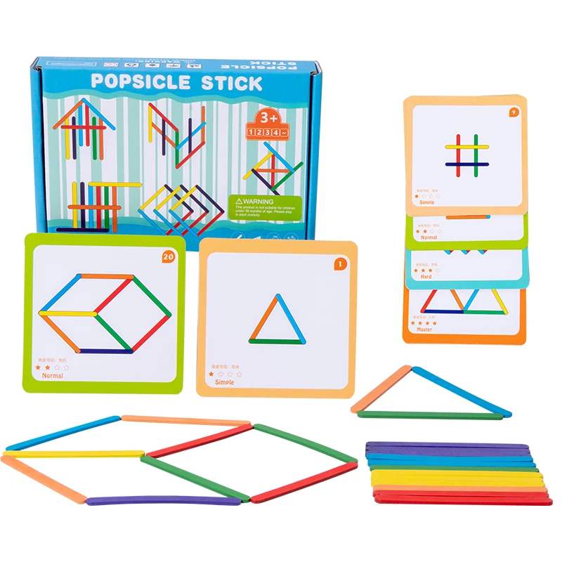 Cognitive Stick Color Matching Puzzle Math Enlightenment Puzzle Games Montessori Block Toy Early Learning Children's math toys learning puzzle toys educational toys teaching aids toys