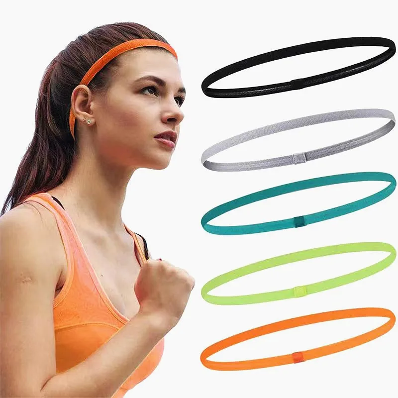 4Pcs Simple Unisex Sports Hairband Non-Slip Silicone Strip Sweat Guide Elastic  Headbands Yoga Running Fitness Hair Accessories - AliExpress