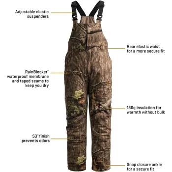 SCENTBLOCKER Scent Blocker Drencher Insulated Waterproof Camo Hunting Bibs for Men 2