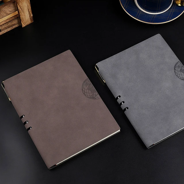 Custom Logo Embossed Business Diary Academic Journal Pen Holder A5 Agenda  Planner Hardback PU Leather Notebook