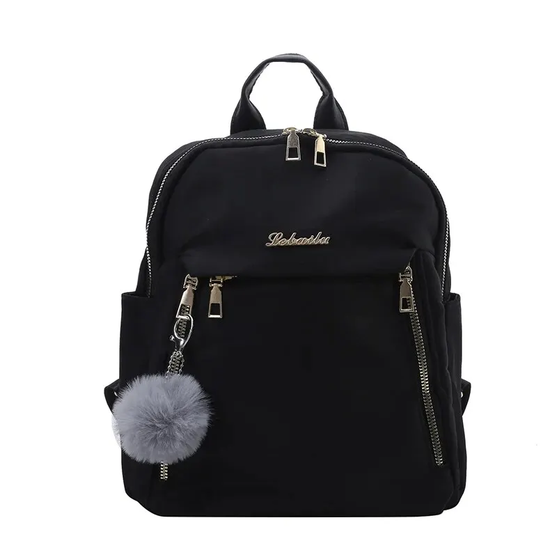 Backpacks Simple Large Capacity PU Black Travel Bag For Women Solid Harajuku Student Schoolbag Backpack Unisex Bags High Street