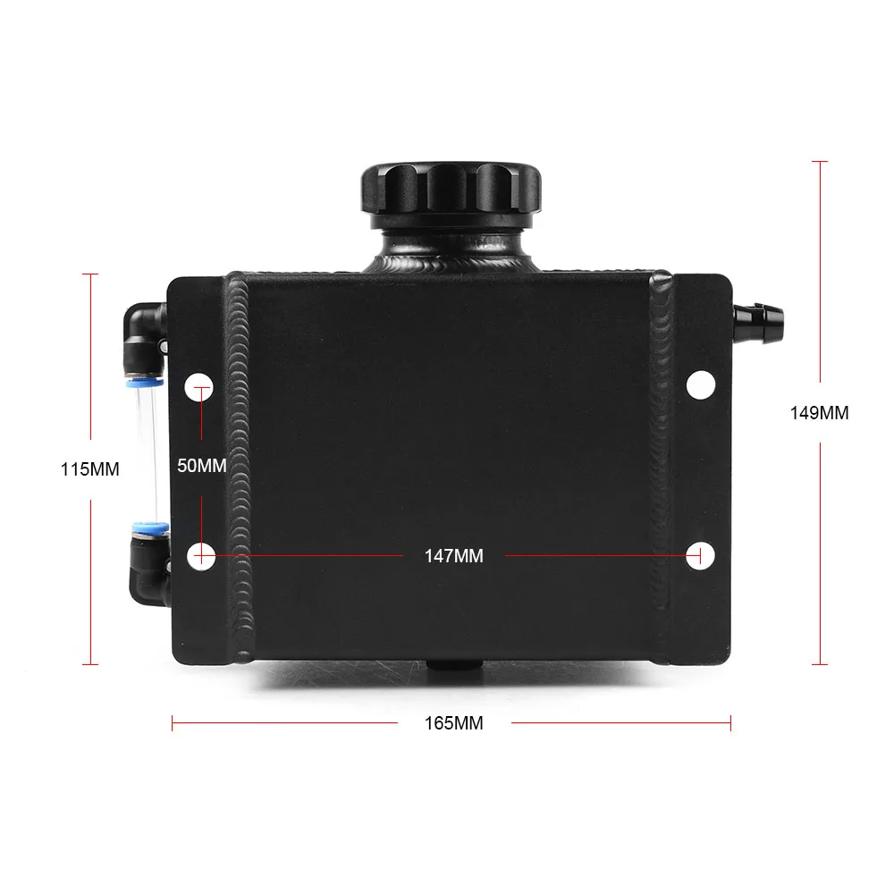 

​Universal 1L Aluminum Oil Catch Can Reservoir Tank With Drain Plug Breather Oil Tank Fuel Tank