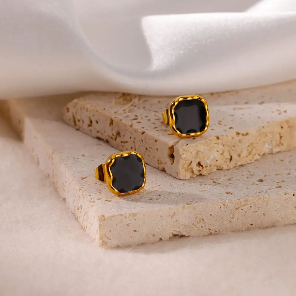 Stainless Steel Geometric Earrings for Women Gold Color