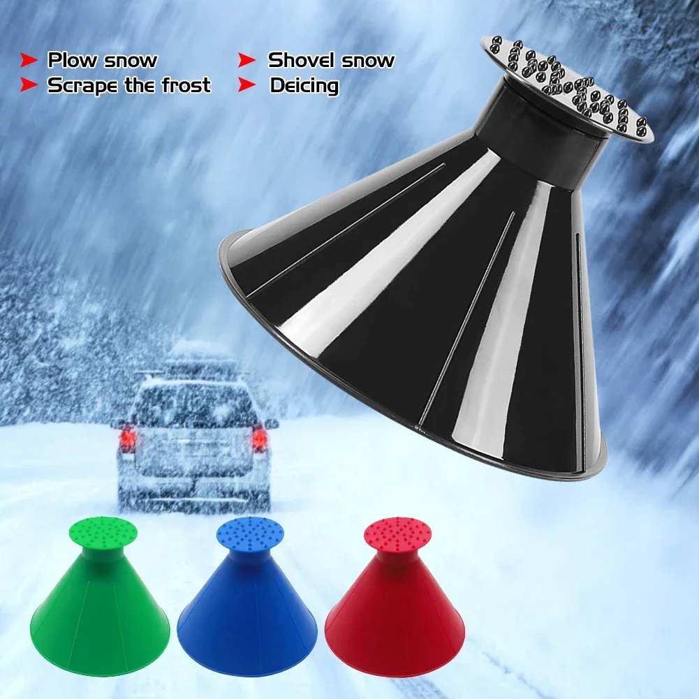 Windshield Shovel Snow Shovel Window Cleaning Tool Car Deicer 1PCS Magic Ice Scraper Car Window Windshield Oil Funnel Snow Remover Shovels Deicer Cone Tool Scraping Winter Accessories