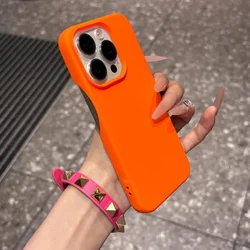 Frameless Silicone Bright Candy Color Cooling Matte Shockproof Phone Case - iPhone 17 Pro (Orange)