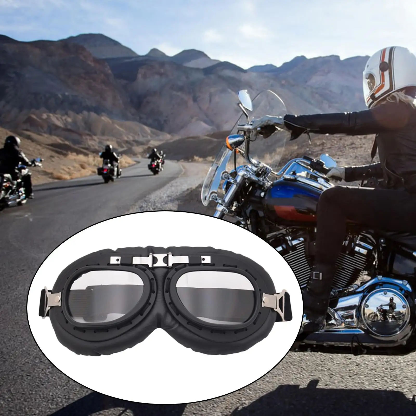 Classic Motorcycle Goggles Steampunk Protective Sports Glasses PC Lens for Outdoor Riding Scooter ATV