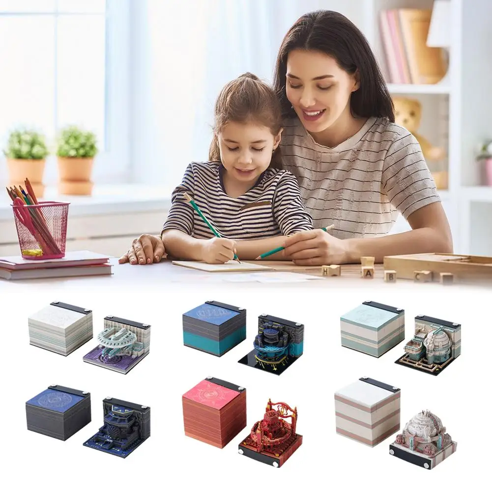 

3D Paper Carved Earth Calendar Notebook Model Sci-Fi Tool School Earth Decor Office 2023 Block Art Gifts Note Custom Friend P6P3