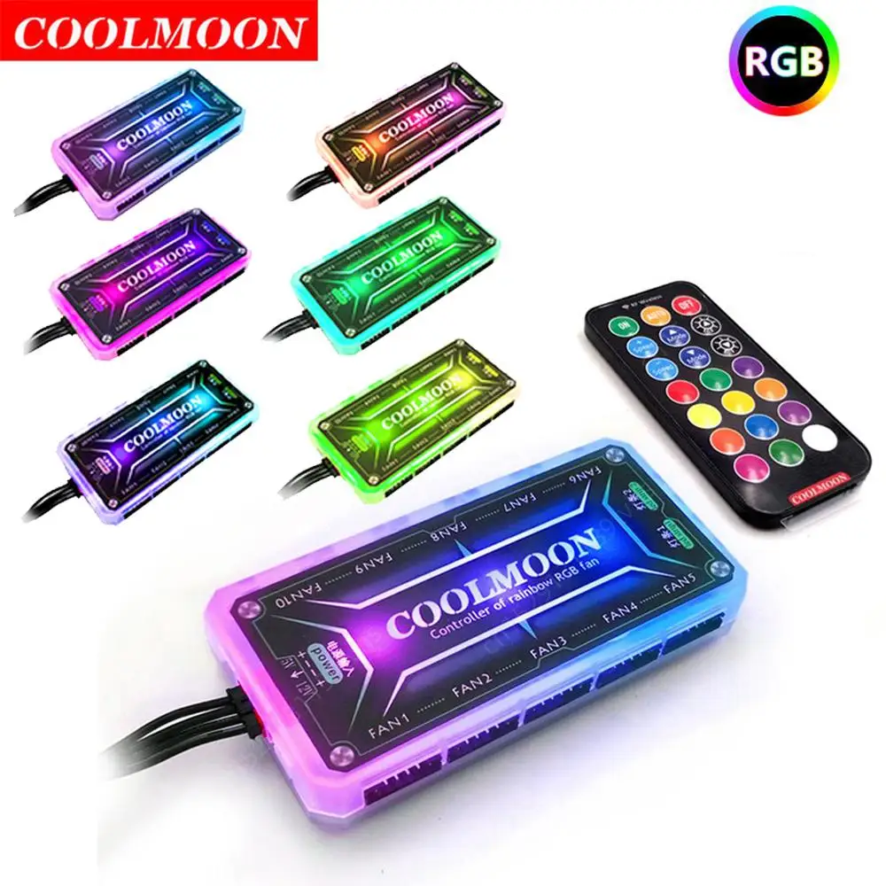 COOLMOONARGBController12V5A6PinARGBCoolingFanSmartRemote
