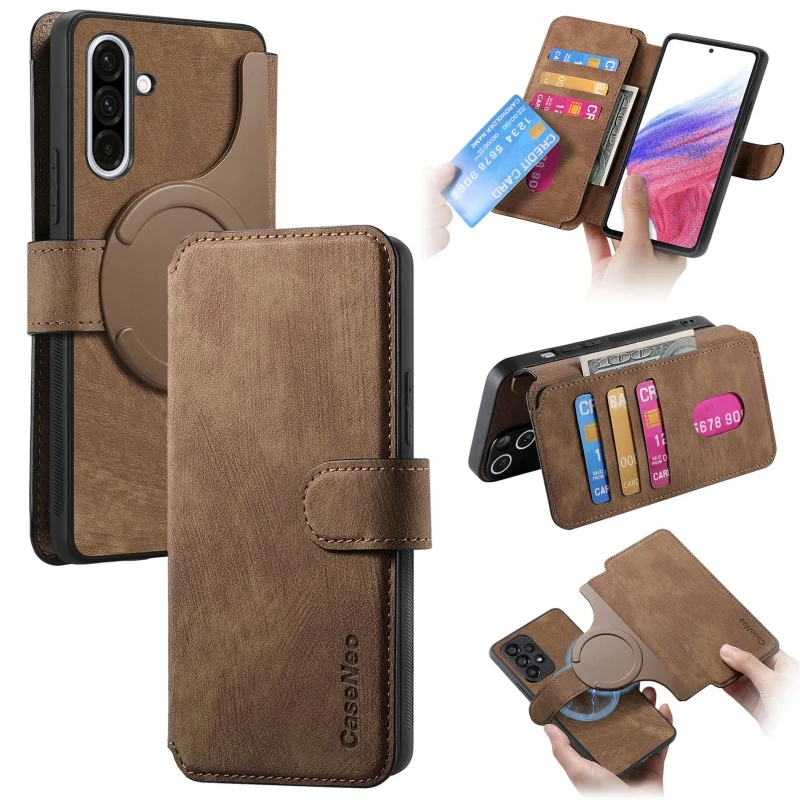 Vintage Leather Wallet Phone Case - 2-in-1 Flip Cover