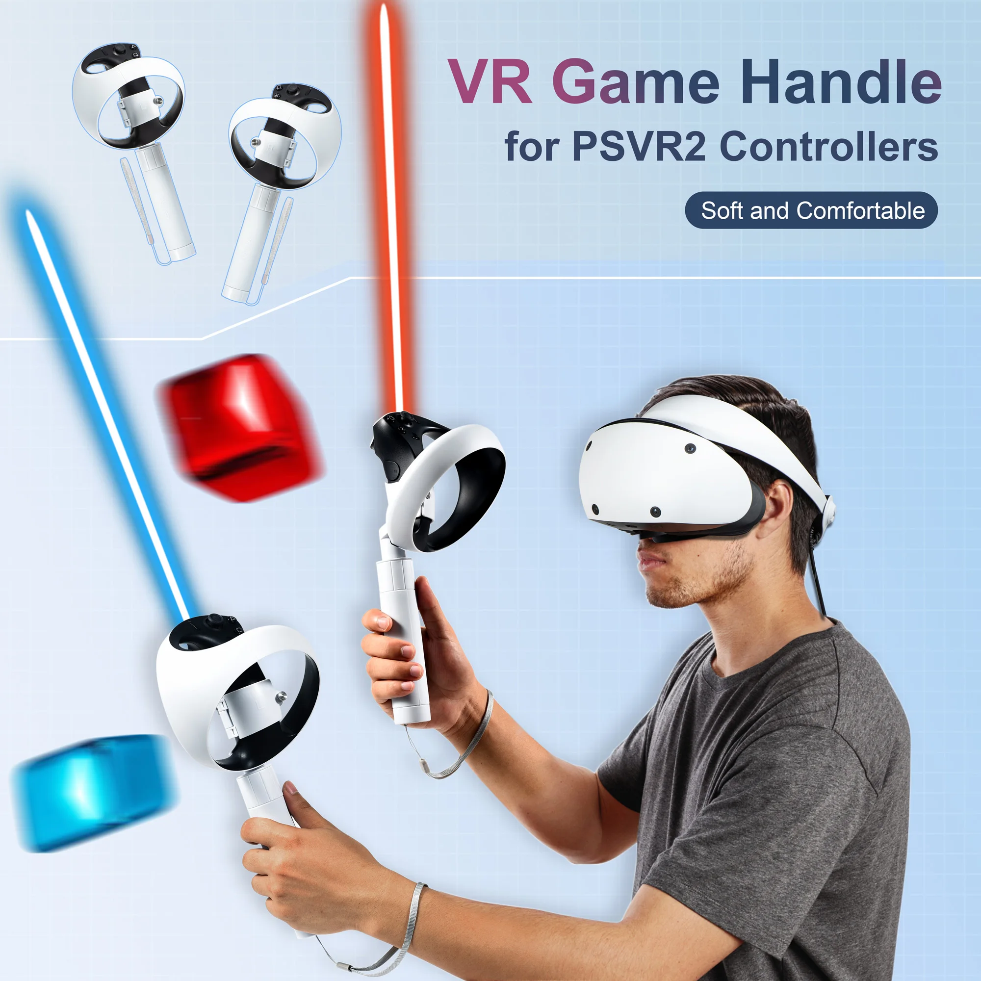 PS VR2 용 익스텐션 그립, 게임 액세서리 컨트롤러 핸들, 비트 세이버 워크어바웃 미니 골프 익스텐션 그립