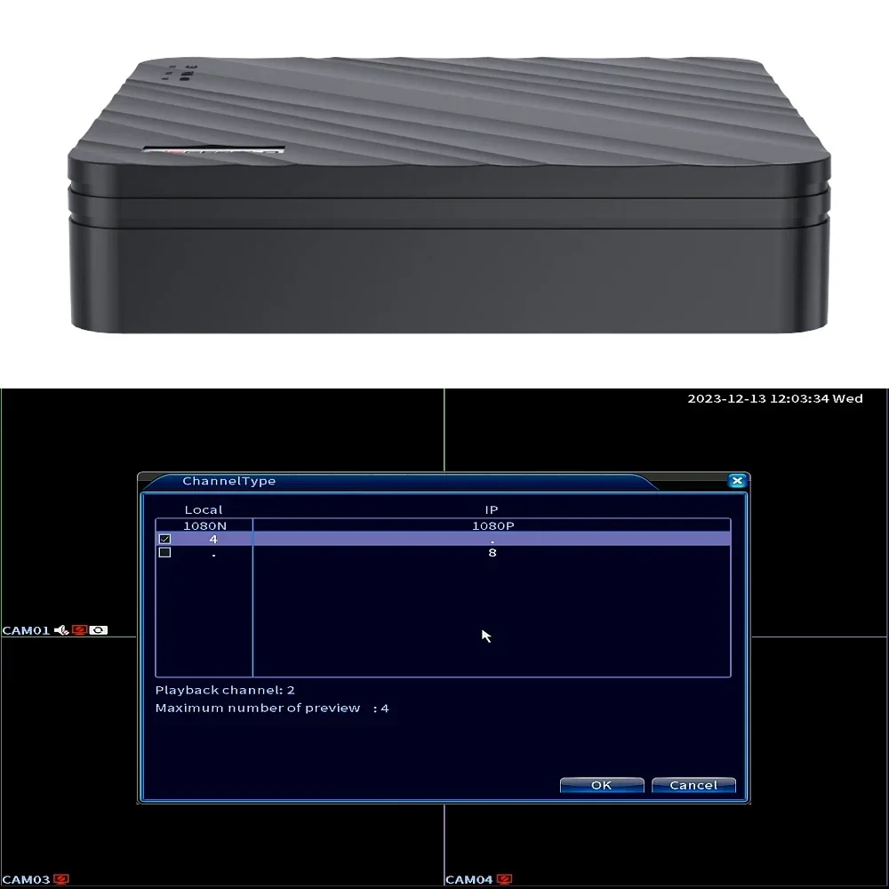 AHD/N DVR 4Channel 8Channel CCTV AHD-N Hybrid DVR/1080P NVR 4in1 Video Recorder For AHD Camera IP Camera Analog network video recorder