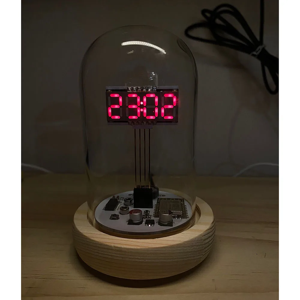 Retro Glow Tube Clock Cyberpunk Desktop Creative Clock