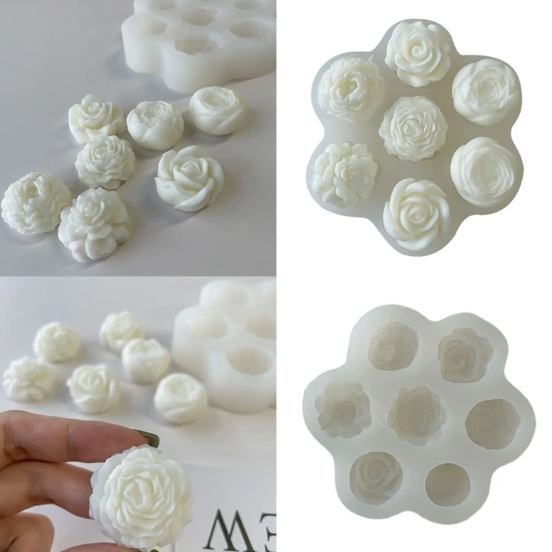 

7 Cavity Flower Resin Silicone Mold for Making Candy, Cookie, Candle, Soap