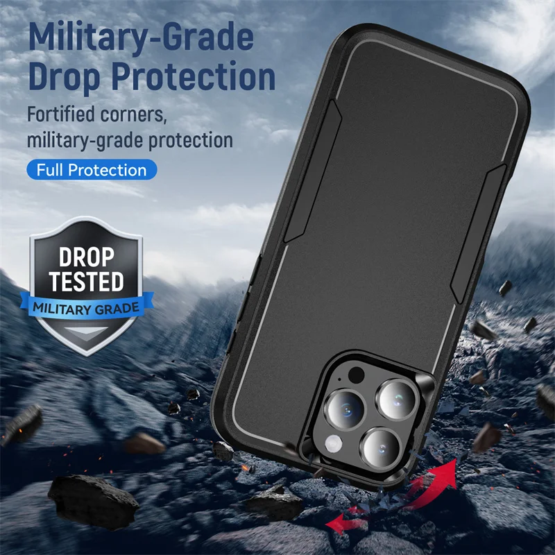 Heavy Duty Shockproof Armor Protective Case with Hard PC+TPU Back Cover