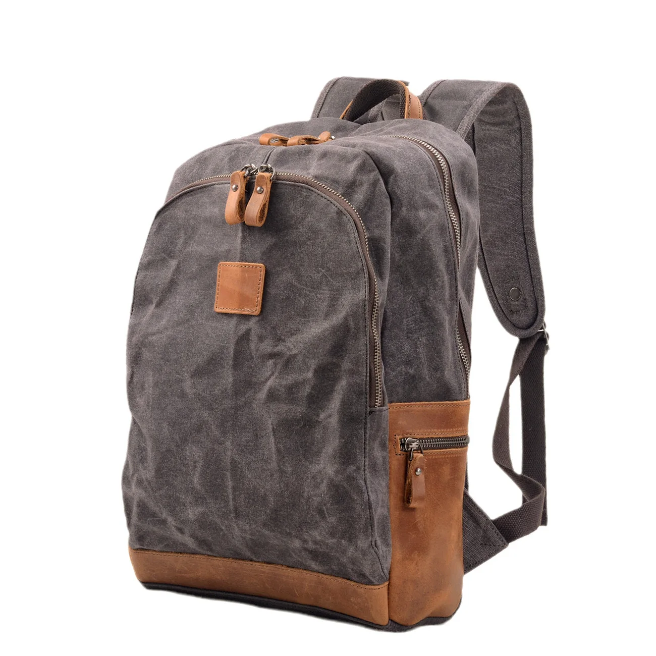 

Casual oil wax canvas men's and women's backpack outdoor student computer school bag retro waterproof mountaineering bag