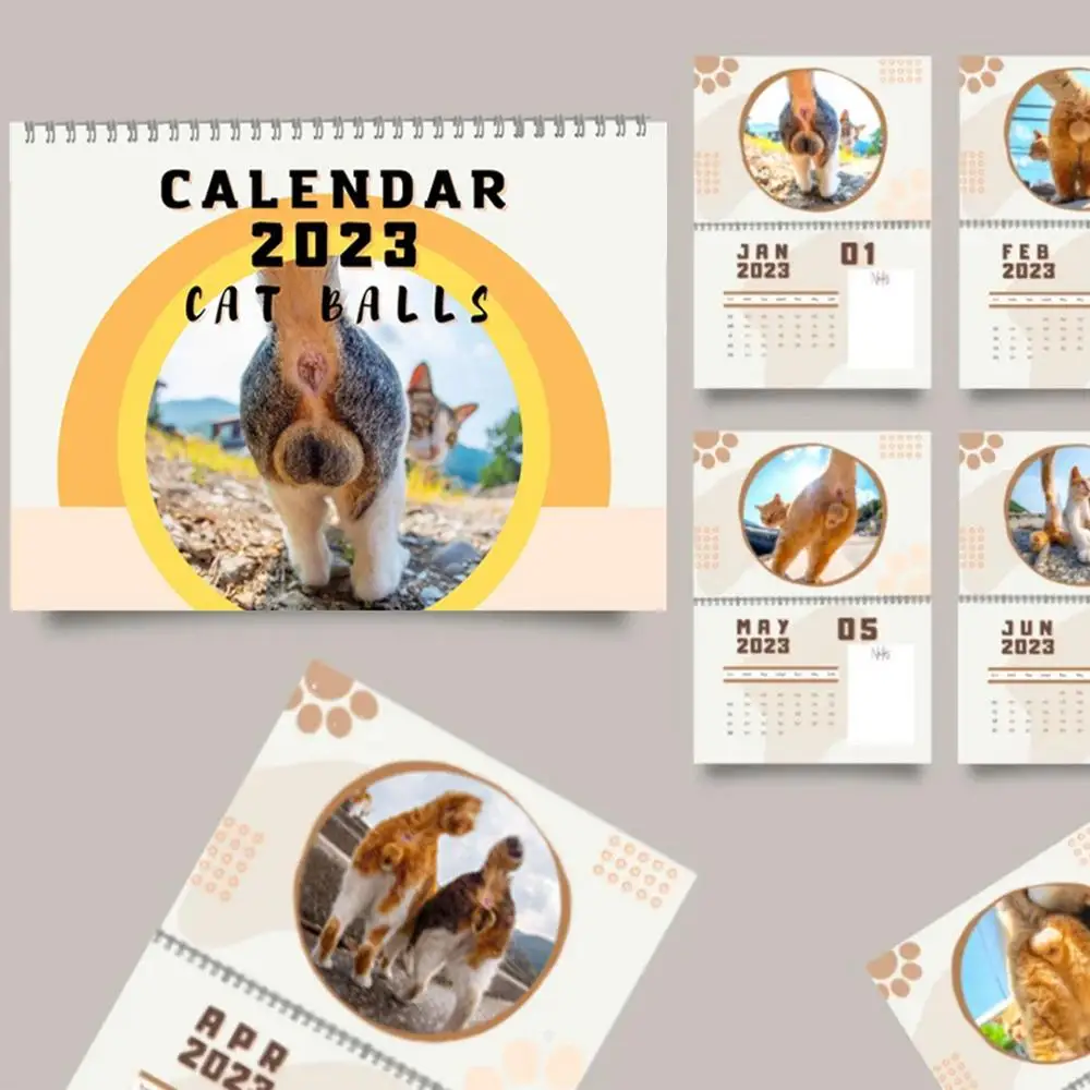 Cats Buttholes Balls Calendar New 2023 Animal Cat Calendar Home Living Room  Decoration New Year Christmas Gifts For Cat Lovers| | - AliExpress