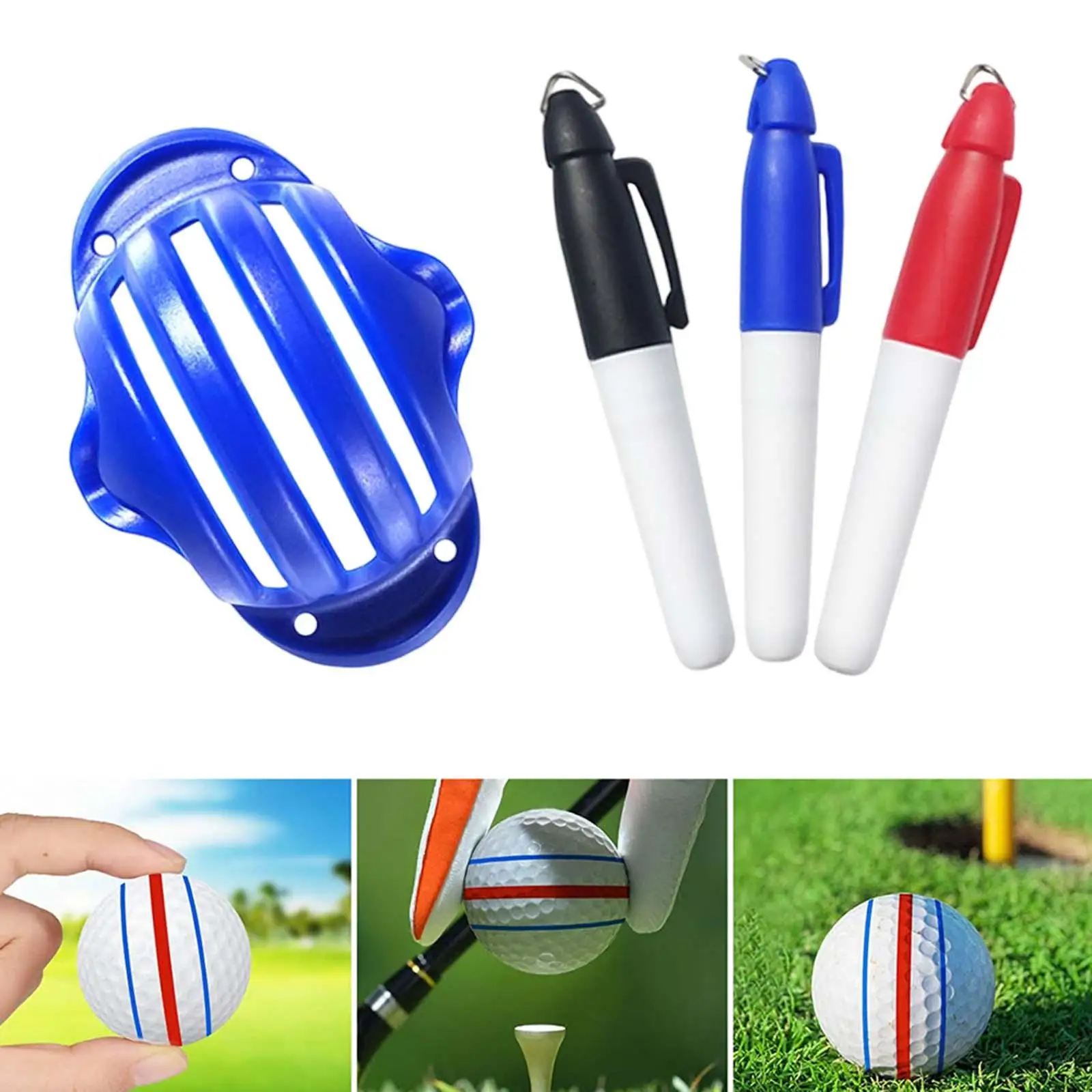 Golf Ball Liner Marker Pen Template Alignment Marks Tool Putting Positioning Aids Outdoor Sport Tool for Golfer