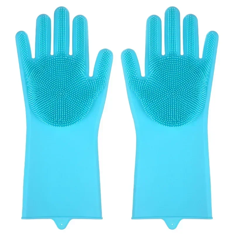 Reusable Food Grade Silicone Kitchen Cleaning & Dishwashing Gloves - Waterproof, Heat Resistant, and Multi-Purpose