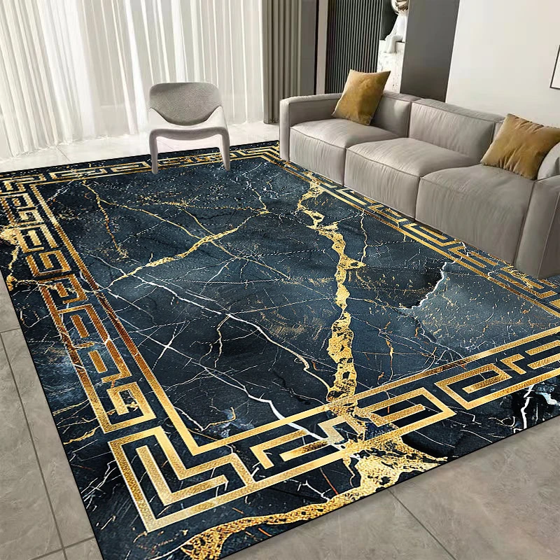 Modern Golden Frame Luxury Area Rug 3
