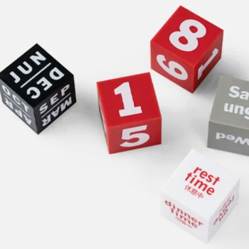 Calendario perpetuo a forma di cubo creativo Visualizzazione della data Cancelleria Calendari da tavolo multifunzione Ornamenti Mini supporto per telefono