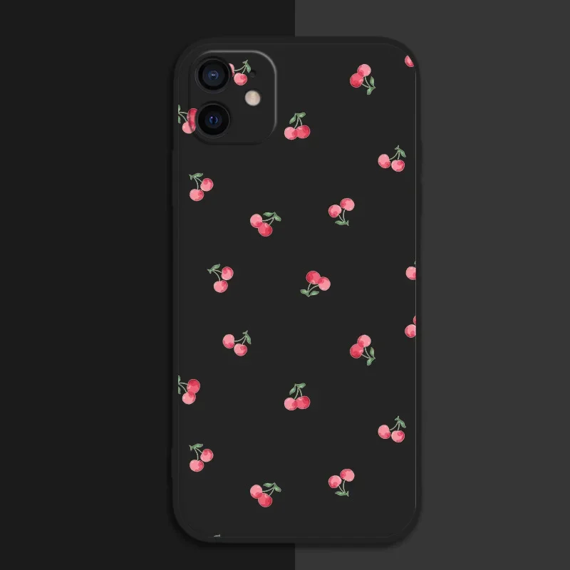Cherry Silicone Matte Soft Back Phone Case - Stylish and Durable Cover