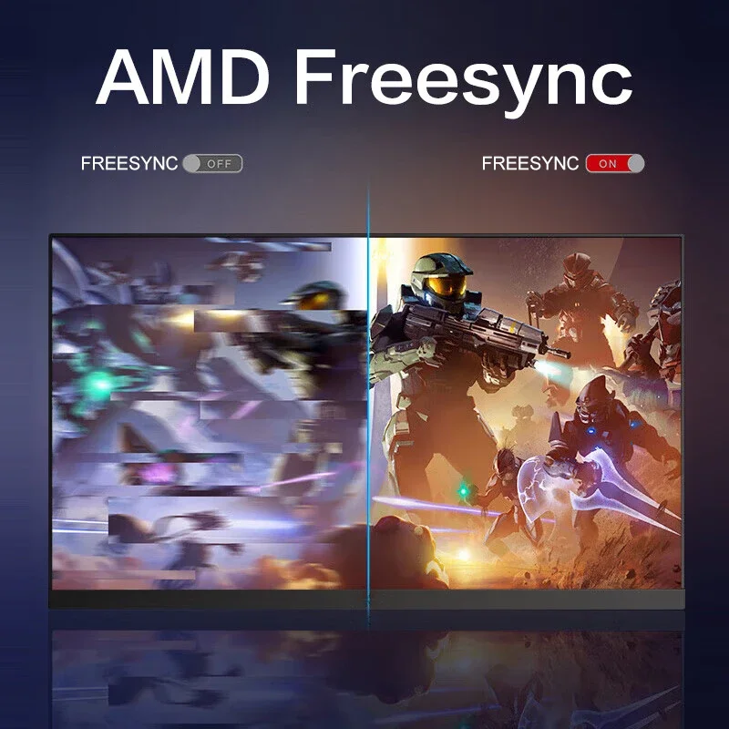 15.6 인치 2K 144hz 터치스크린 휴대용 모니터, 2560*1440 HDR 100% sRGB 프리싱크, 1ms IPS 스크린, 숨겨진 스탠드 게이밍 디스플레이