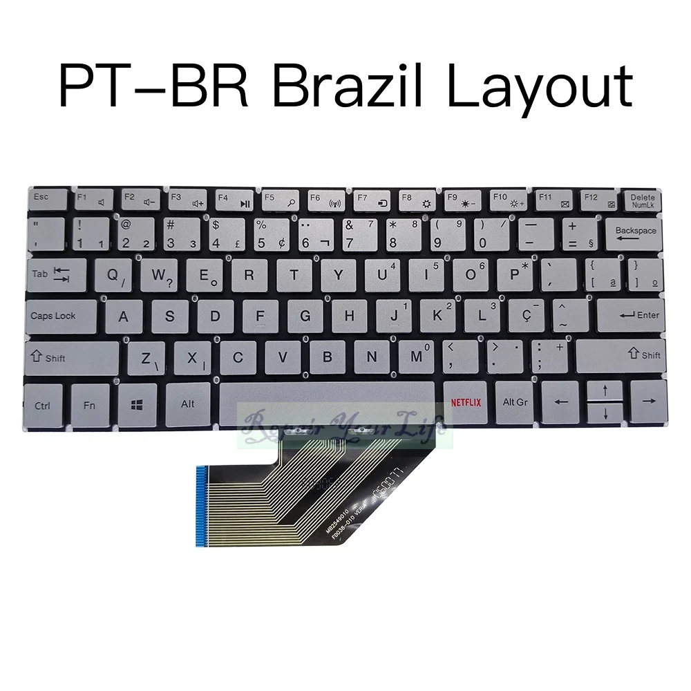 

PT-BR ABNT2 Brazil Keyboard for MULTILASER Notebook Keyboard NETFLIX Brazilian Portuguese MB2549010 F0038-010 YXT-93-212 New