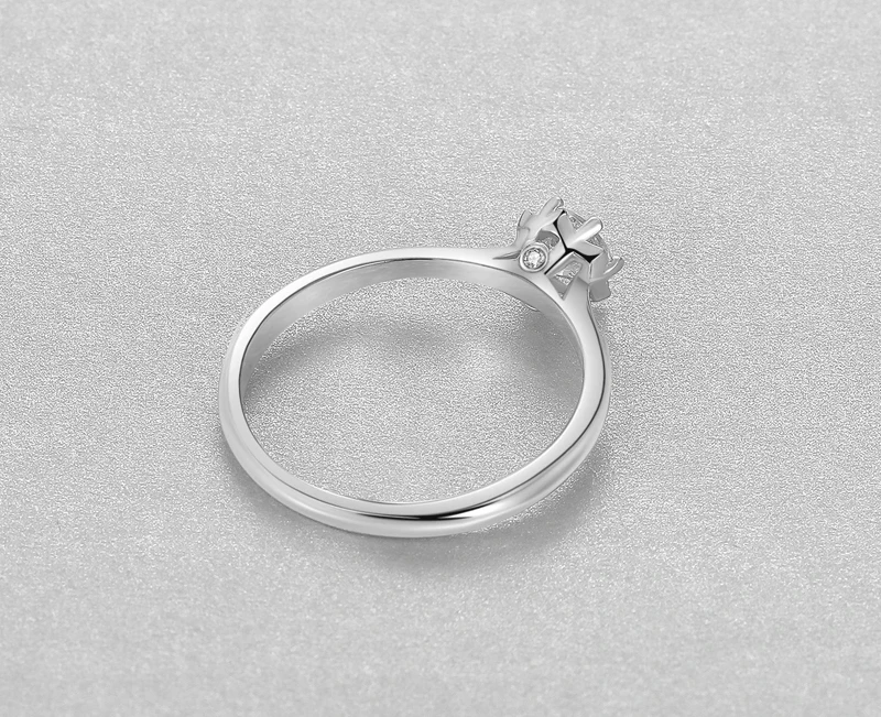 Original Zertifiziert Tibetischen Silber Ringe Top Qualität Natürliche Solitaire 0,8 Ct Zirkonia Ring Frauen Braut Hochzeit Schmuck