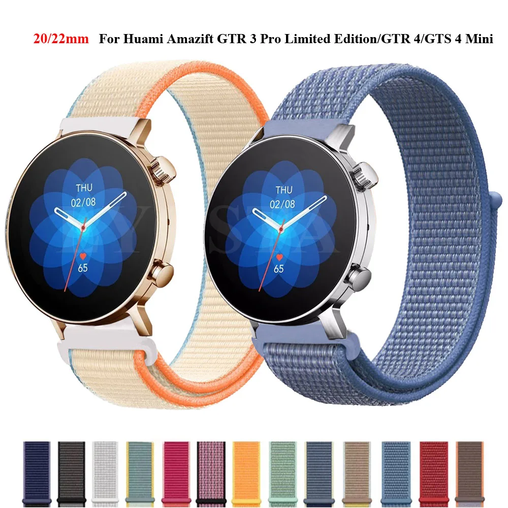20 22Mm Cinturino In Nylon Per Huami Amazfit Gtr 3 Pro Cinturini In Edizione Limite Amazfit Gts 4 Mini 3 2 2E/Gtr 4/Bip 3 Cinturino Di Ricambio