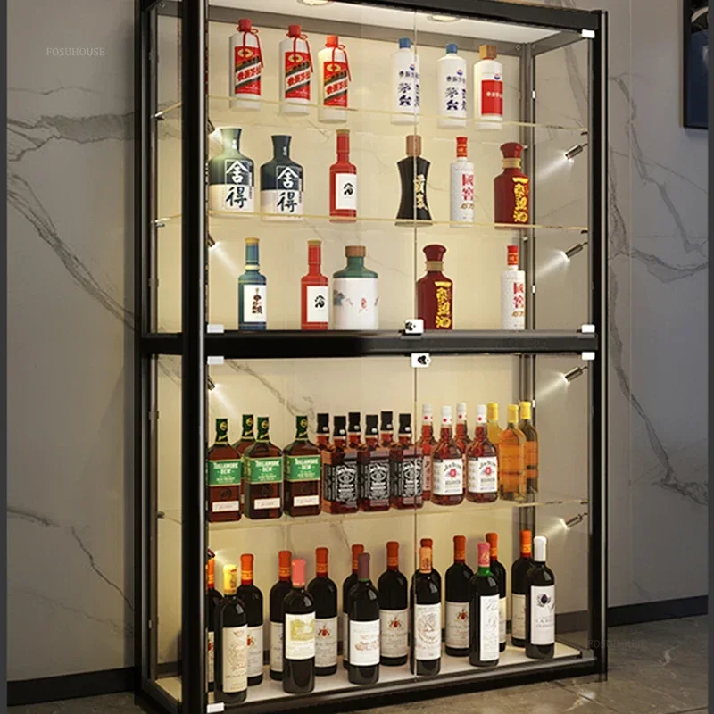 Simple Wine Cabinet Display Cabinet Modern Home Living Room Floor-standing Wine Storage Light Luxury Glass Small L